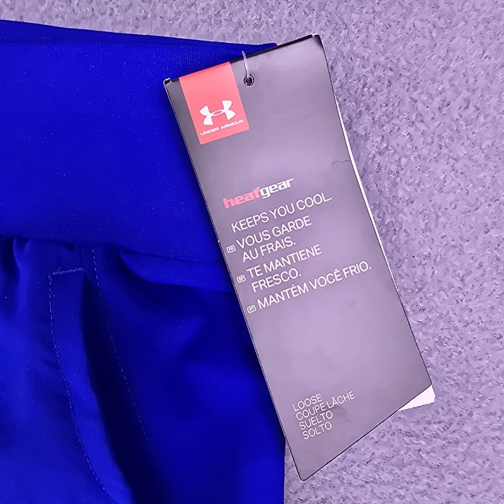 NEW Under Armour Shorts Women's 3XL Blue Athletic Loose Heatgear Solid Sportcore - Picture 5 of 15